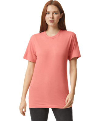 American Apparel TR401 Unisex Tri-Blend Track Tee in Tri-coral