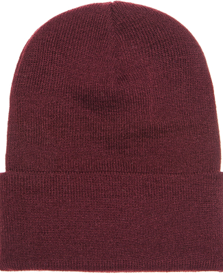 1501 Yupoong Heavyweight Cuffed Knit Cap in Maroon