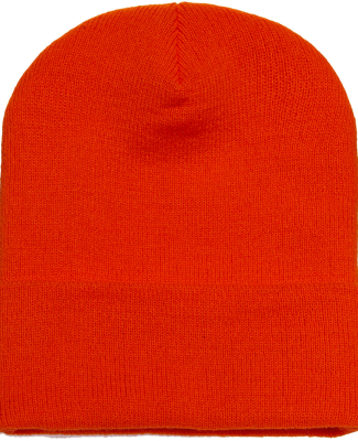1501 Yupoong Heavyweight Cuffed Knit Cap in Blaze orange