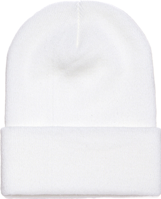 1501 Yupoong Heavyweight Cuffed Knit Cap in White