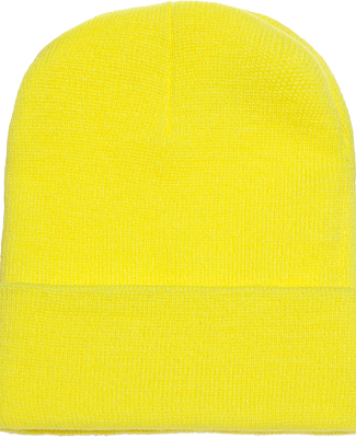 1501 Yupoong Heavyweight Cuffed Knit Cap in Safety yellow
