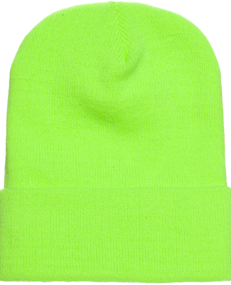 1501 Yupoong Heavyweight Cuffed Knit Cap in Safety green