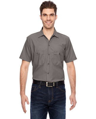 Dickies Short Sleeve Permanent Press Poplin Work S in Graphite grey