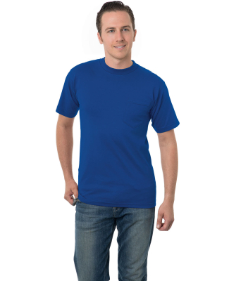 3015 Bayside Adult Union Made Cotton Pocket Tee in Royal Blue