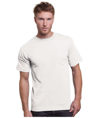 3015 Bayside Adult Union Made Cotton Pocket Tee in White