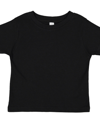 3301T Rabbit Skins Toddler Cotton T-Shirt in Black
