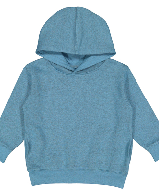 3326 Rabbit Skins Toddler Hooded Sweatshirt with P in Bermuda Blackout