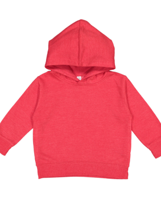 3326 Rabbit Skins Toddler Hooded Sweatshirt with P in Vintage Red