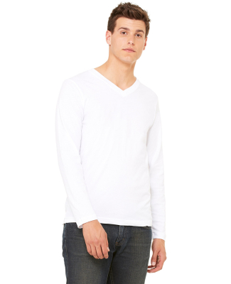BELLA+CANVAS 3425 Mens Tri-Blend Long Sleeve V-Nec in White
