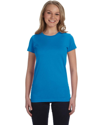 3616 LA T Juniors' Fine Jersey Longer Length T-Shi in Cobalt