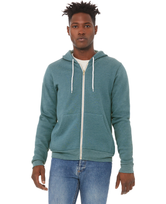BELLA+CANVAS 3739 Unisex Poly-Cotton Fleece Hoodie in Heather deep teal