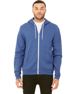 BELLA+CANVAS 3739 Unisex Poly-Cotton Fleece Hoodie in Heather true royal