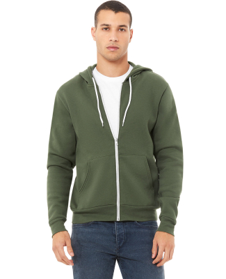 BELLA+CANVAS 3739 Unisex Poly-Cotton Fleece Hoodie in Military green