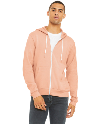 BELLA+CANVAS 3739 Unisex Poly-Cotton Fleece Hoodie in Peach