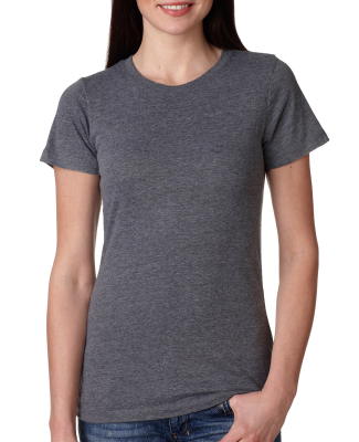 4990 Bayside Ladies' Fashion Jersey Tee in Charcoal heather