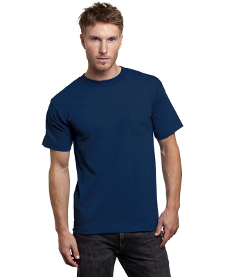 5070 Bayside Adult Short-Sleeve Cotton Tee with Po in Dark Navy