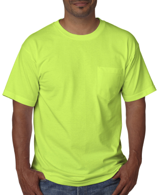 5070 Bayside Adult Short-Sleeve Cotton Tee with Po in Lime green