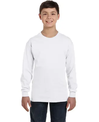 5400B Gildan Youth Heavy Cotton Long Sleeve T-Shir in White