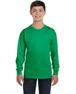 5400B Gildan Youth Heavy Cotton Long Sleeve T-Shir in Irish green