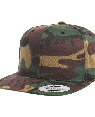 6089M Yupoong Classic Snapback Cap GREEN Under Bil in Green camo