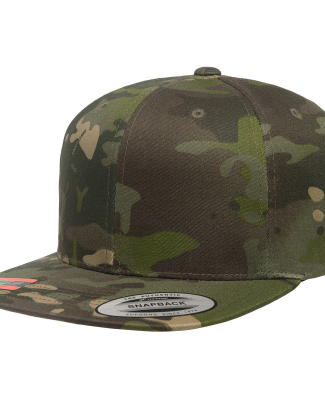 6089M Yupoong Classic Snapback Cap GREEN Under Bil in Multicam tropic