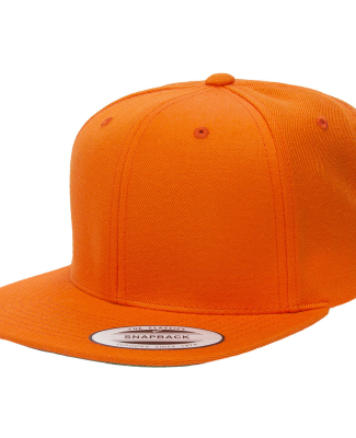 6089M Yupoong Classic Snapback Cap GREEN Under Bil in Orange