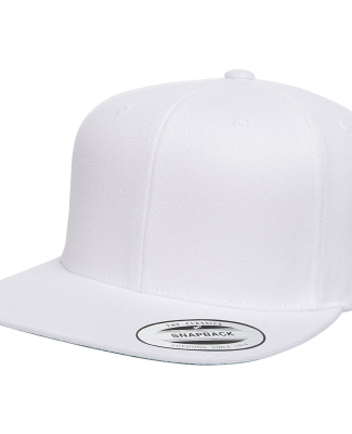 6089M Yupoong Classic Snapback Cap GREEN Under Bil in White