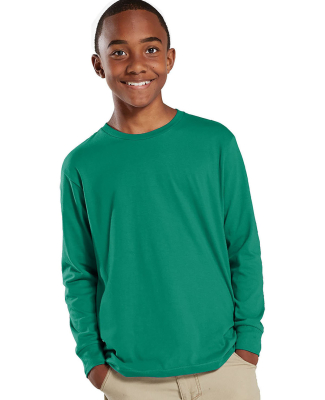 6201 LA T Youth Fine Jersey Long Sleeve T-Shirt in Kelly