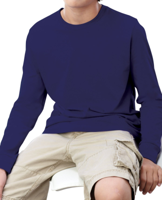 6201 LA T Youth Fine Jersey Long Sleeve T-Shirt in Navy