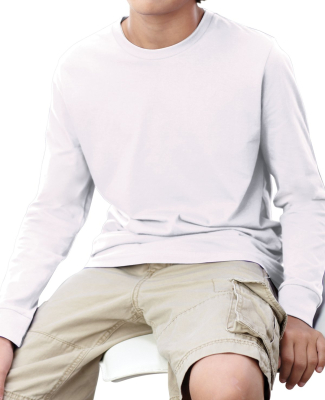 6201 LA T Youth Fine Jersey Long Sleeve T-Shirt in White