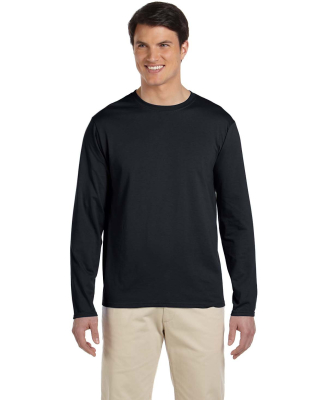 64400 Gildan Adult Softstyle Long-Sleeve T-Shirt in Black