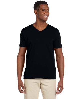 64V00 Gildan Adult Softstyle V-Neck T-Shirt in Black