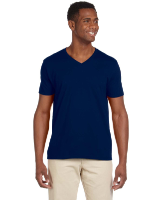 64V00 Gildan Adult Softstyle V-Neck T-Shirt in Navy