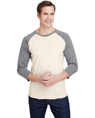 6930 LA T Adult Vintage Baseball T-Shirt in Natural heather/ granite heather