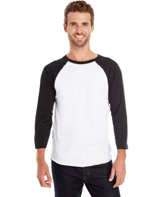 6930 LA T Adult Vintage Baseball T-Shirt in White/black