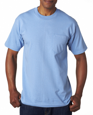 7100 Bayside Adult Short-Sleeve Tee with Pocket in Carolina Blue