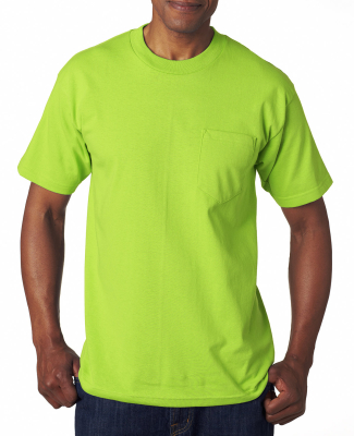 7100 Bayside Adult Short-Sleeve Tee with Pocket in Lime green