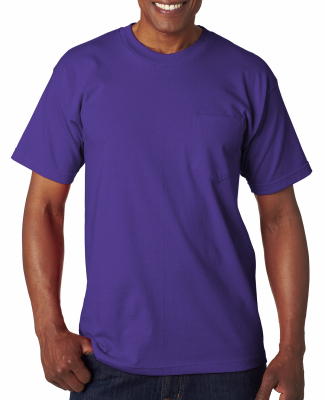 7100 Bayside Adult Short-Sleeve Tee with Pocket in Purple