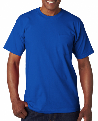 7100 Bayside Adult Short-Sleeve Tee with Pocket in Royal Blue
