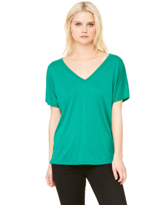 BELLA 8815 Womens Flowy V-Neck T-shirt in Kelly