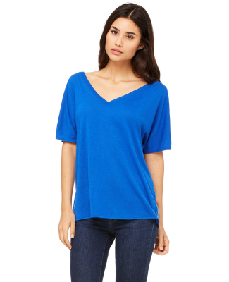 BELLA 8815 Womens Flowy V-Neck T-shirt in True royal