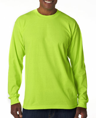 B1715 Bayside Adult Long-Sleeve Blended Tee in Safety green