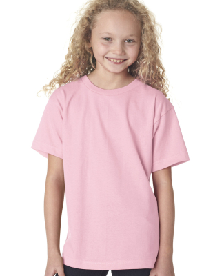 B4100 Bayside Youth Short-Sleeve Cotton Tee in Light pink
