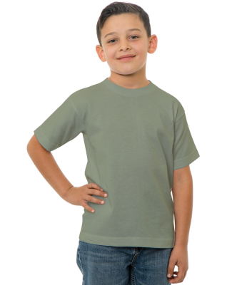 B4100 Bayside Youth Short-Sleeve Cotton Tee in Safari