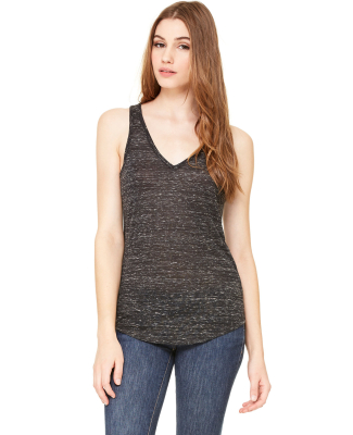 BELLA 8805 Womens Flowy Tank Top in Black marble