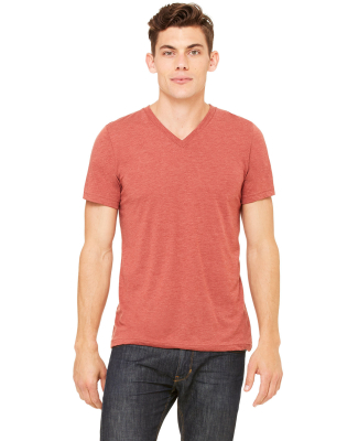 BELLA+CANVAS 3415 Men's Tri-blend V-Neck T-shirt in Clay triblend