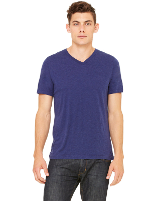 BELLA+CANVAS 3415 Men's Tri-blend V-Neck T-shirt in Navy triblend