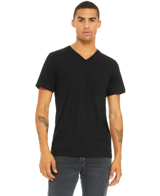 BELLA+CANVAS 3415 Men's Tri-blend V-Neck T-shirt in Solid black triblend