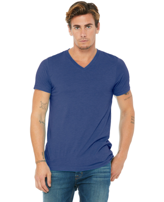 BELLA+CANVAS 3415 Men's Tri-blend V-Neck T-shirt in True royal triblend