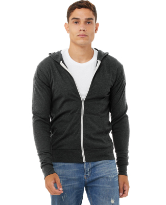 BELLA+CANVAS 3939 Unisex Tri-blend Lightweight Hoo in Charcoal black triblend